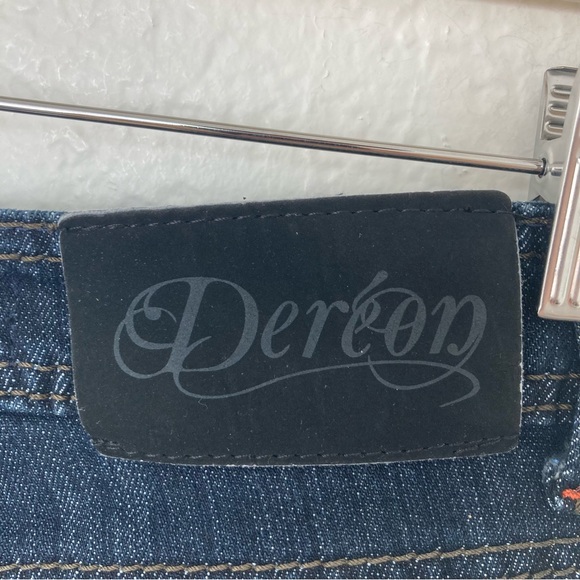 Dereon Bedazzled Distressed Patched Skinny Jeans, Size 5/6 - Picture 7 of 7